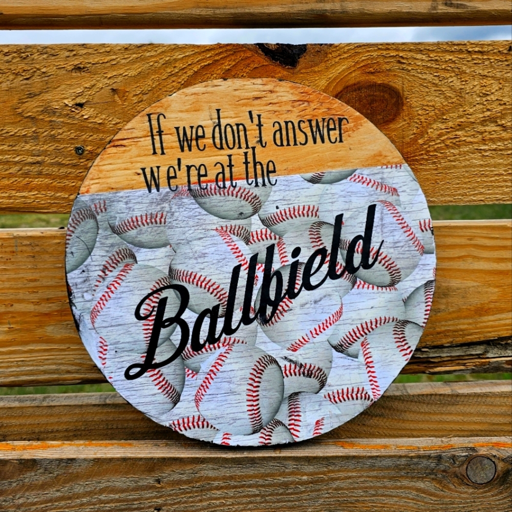 At the ball field sign